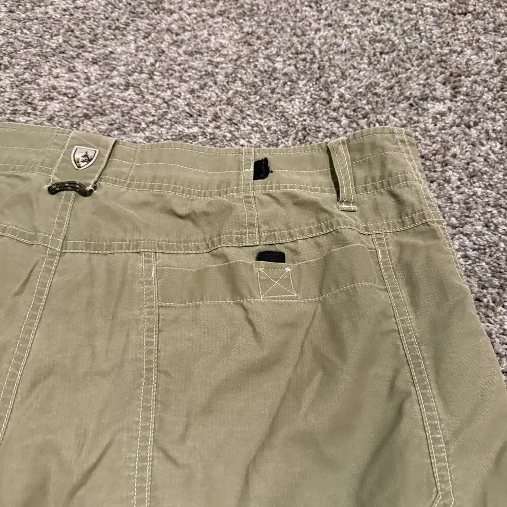 KÜHL Mens XL Khaki Cargo Shorts Ambassador Wornout Hiking Outdoor Utility